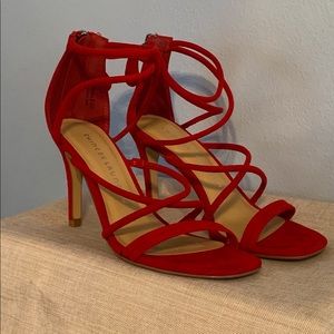 Red straps sandal